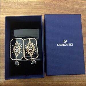 Swarovski Gold and Black Geometric Earrings